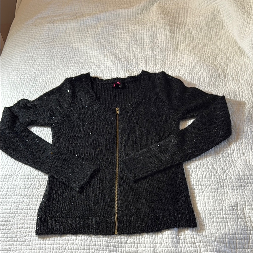 2B Bebe Black Zippered Women's Sweater size M